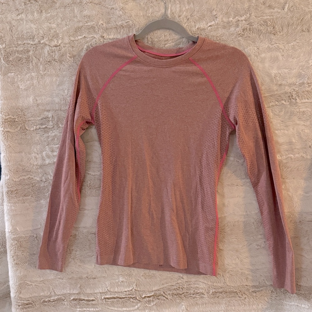 Salta Seamless Longsleeve Underscrub Mauve with pink stitching